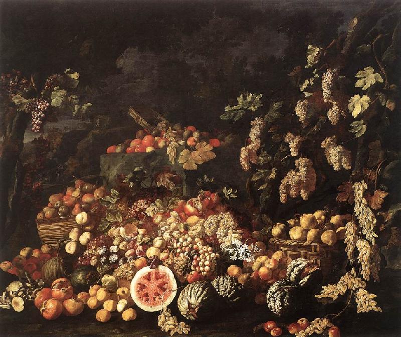 RECCO, Giuseppe Still-Life with Fruit and Flowers Sweden oil painting art